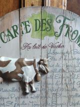 Panneau en bois Country corner "La carte des fromages"
