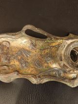 Encrier ancien signé Robert Elias – Laiton – Objet rare XIXᵉ