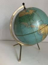 Globe  vintage 1976 terrestre tripode Taride philips challen