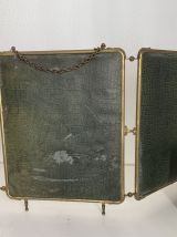 Miroir vintage 1920 triptyque barbier doré simili crocodile 