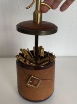 Porte-cigarettes vintage 1960 cuir doré boîte siphon soda - 