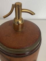 Porte-cigarettes vintage 1960 cuir doré boîte siphon soda - 