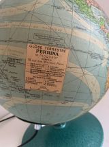 Globe vintage 1960 terrestre verre Perrina laqué vert mappem