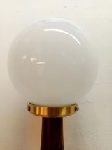 Lampe art déco bois et opaline 