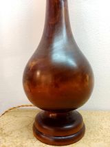 Lampe art déco bois et opaline 