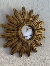 Miroir vintage 1960 soleil oeil de sorcière or - 27 cm