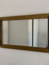 Miroir vintage 1900 Art Nouveau biseauté bois doré argenté -
