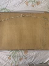 Miroir vintage 1900 Art Nouveau biseauté bois doré argenté -