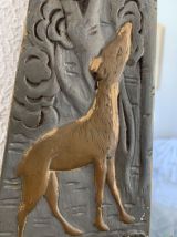 Miroir vintage 1900 Art Nouveau biseauté bois doré argenté -