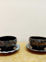 Six tasses à café vintage Sars Poteries 1960