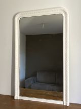 Miroir Louis Philippe fin 19ème. Blanc. 145x90.