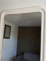 Miroir Louis Philippe fin 19ème. Blanc. 145x90.