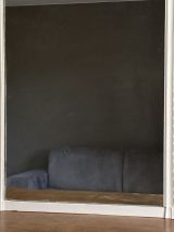 Miroir Louis Philippe fin 19ème. Blanc. 145x90.