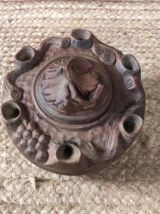 Grolle savoyarde en bois sculpté 6 becs (Art populaire)