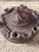 Grolle savoyarde en bois sculpté 6 becs (Art populaire)