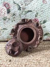 Grolle savoyarde en bois sculpté 6 becs (Art populaire)