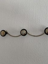 Portemanteau vintage 1960 doré 3 patères - 45 x 7 cm
