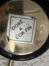 Portemanteau vintage 1960 doré 3 patères - 45 x 7 cm