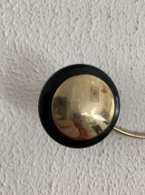 Portemanteau vintage 1960 doré 3 patères - 45 x 7 cm