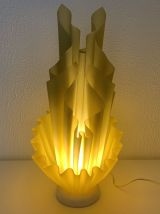 Lampe vintage 1970 Georgia Jacob modèle Corolle jaune flave 
