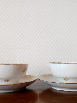 Six tasses dorées porcelaine de Limoges 