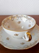 Six tasses dorées porcelaine de Limoges 