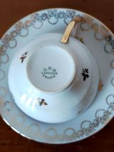 Six tasses dorées porcelaine de Limoges 