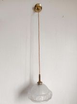 Suspension globe art déco en verre dépoli