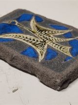 Plaque en pierre de lave émaillée - Jean Jaffeux.