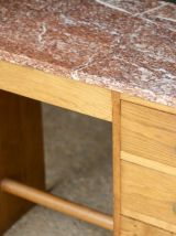 Accueil / Adorable bureau Art Deco en chêne et marbre