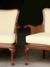 Paire de fauteuils en acajou. Travail anglais des 60s