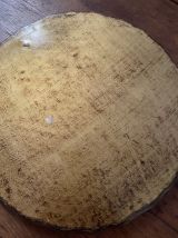 Plateau rond florentin en bois .