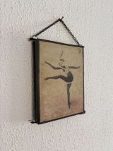 Miroir vintage 1930 triptyque barbier coiffeur danseuse jeun