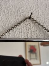 Miroir vintage 1960 triptyque barbier argenté Arpin - 28 x 7