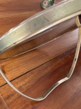 Miroir rond grossissant vintage en métal 