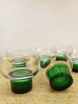 Six verres Luminarc 1970 vert 