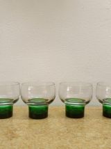 Six verres Luminarc 1970 vert 