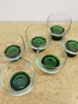 Six verres Luminarc 1970 vert 