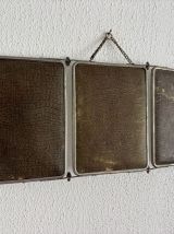 Miroir vintage 1930 triptyque barbier cristal biseauté- 25 x