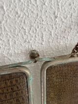 Miroir vintage 1930 triptyque barbier cristal biseauté- 25 x