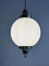 Ancienne SUSPENSION EN OPALINE 23 CM XL vintage
