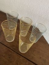 5 verres à orangeade annees 60/70.