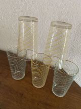 5 verres à orangeade annees 60/70.