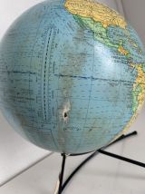 Globe vintage 1960 terrestre mappemonde Girard Barrère verre