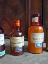 Rare ! 14 anciens flacons de pharmacie (flacons d'apothicair