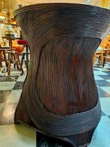 Table à manger marqueterie de rotin 
