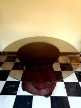 Table à manger marqueterie de rotin 