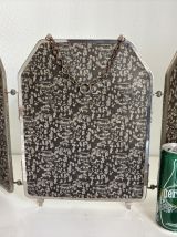 Miroir vintage 1920 triptyque barbier Art Déco cristal hexag