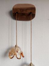 Duo suspension tulipes en verre de Murano 1970 