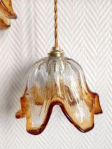 Duo suspension tulipes en verre de Murano 1970 